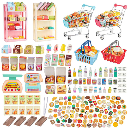 YOUHORYA mini food items variety for imaginative pretend shopping play