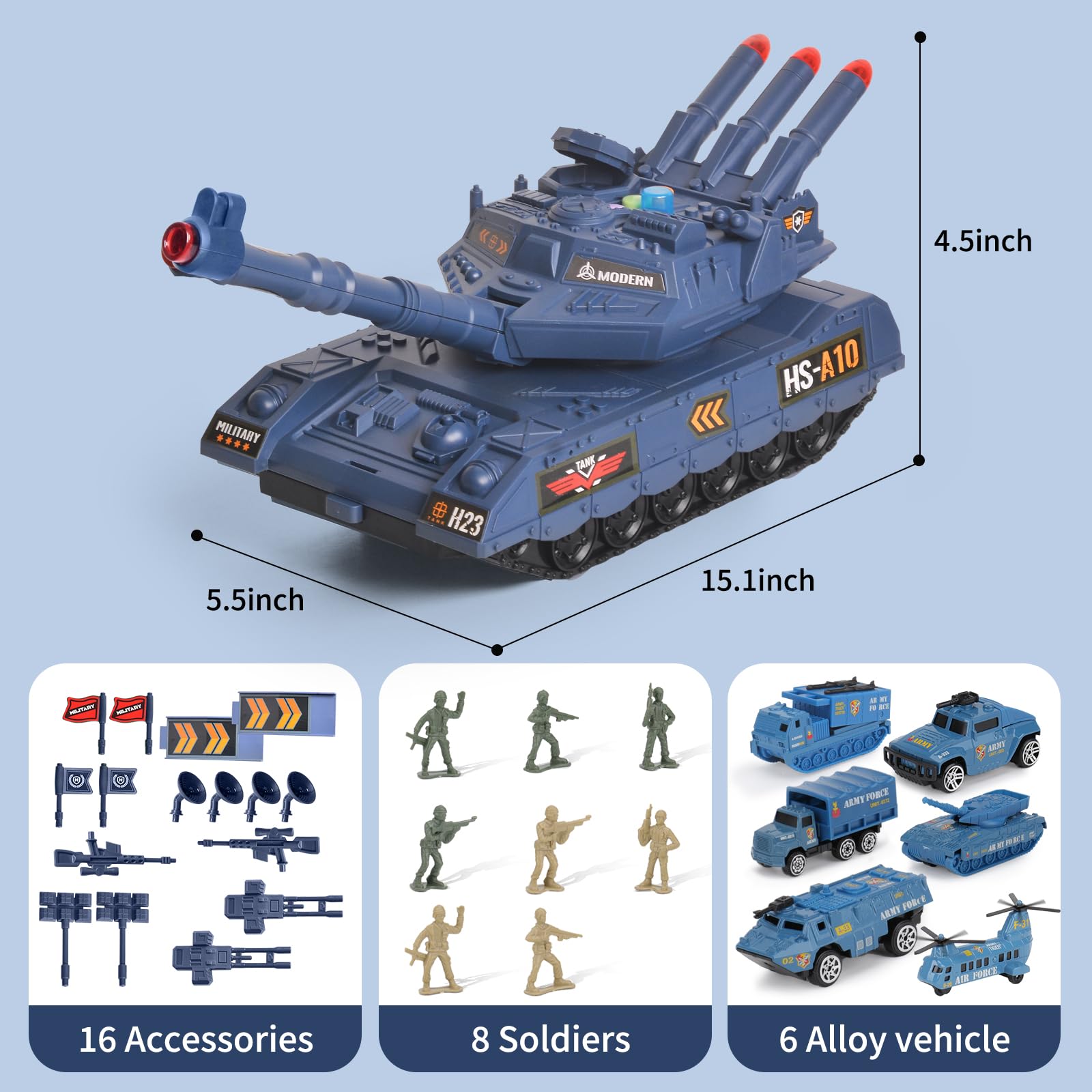 Youlechen army storage tank keeps everything organized after play