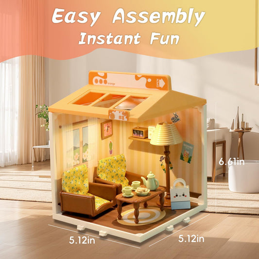 YOULIAMAO DIY miniature living room coffee table adds realistic texture for storytelling adventures