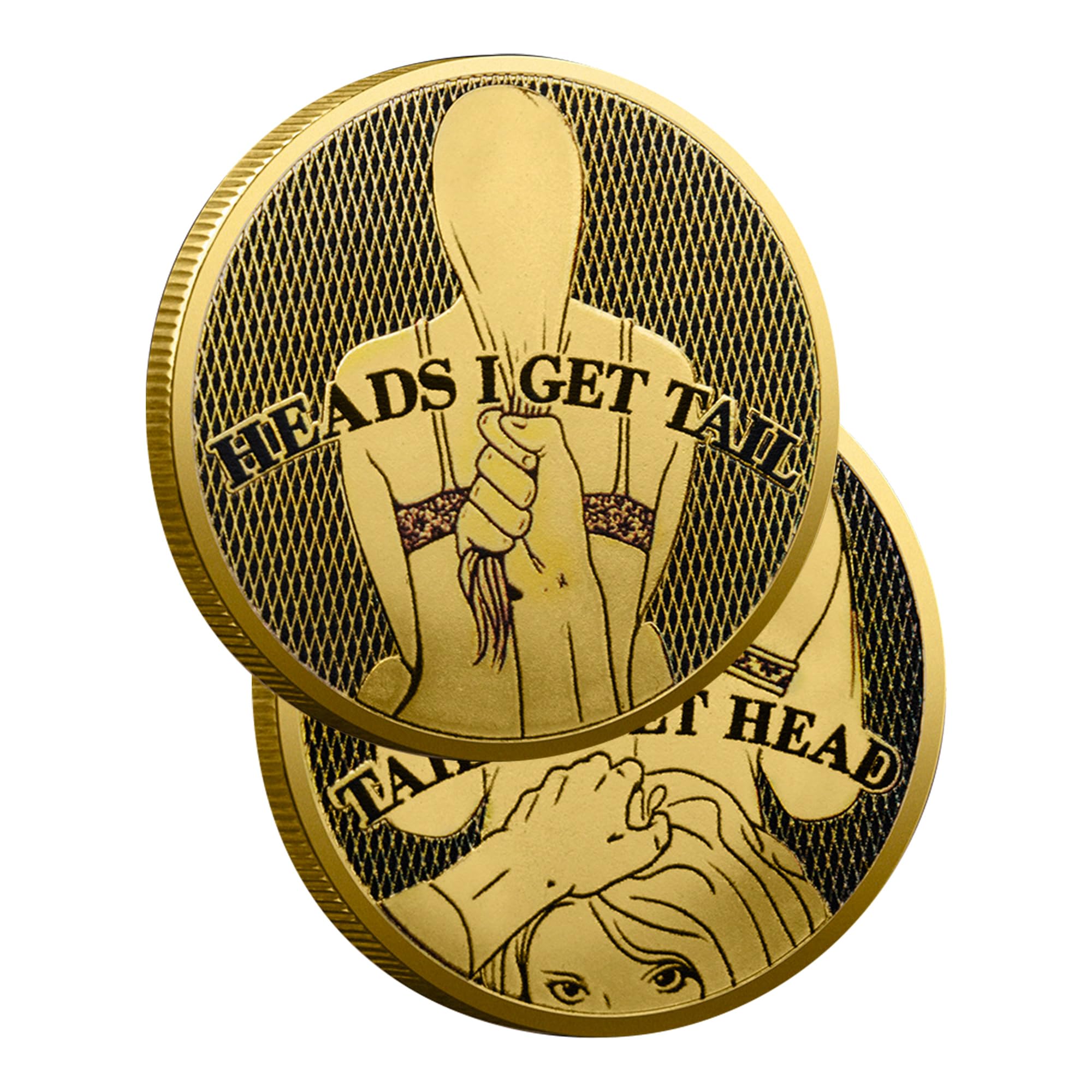YouNeedful double side coin golden with heads and tails for playful date moments.