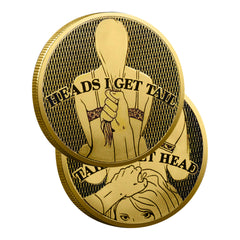 YouNeedful double side coin golden with heads and tails for playful date moments.