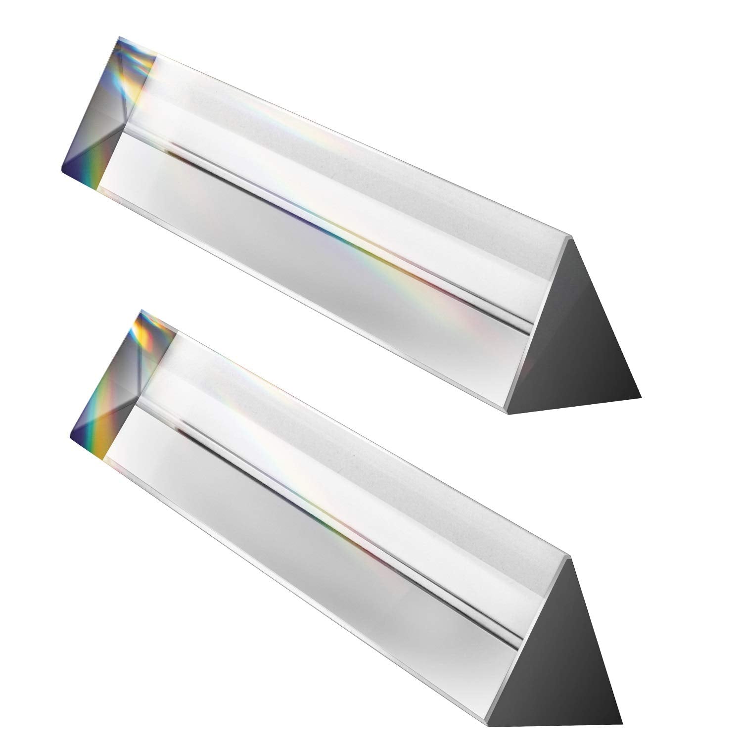Young4us triangular prism 6-inch clear glass for versatile light splitting and photography.