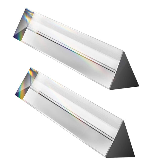 Young4us triangular prism 6-inch clear glass for versatile light splitting and photography.