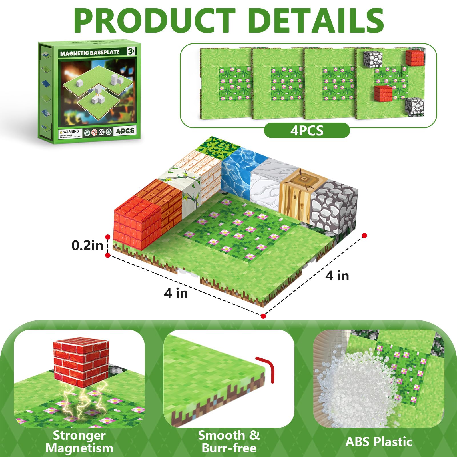 Youngyes baseplates suitable for ages 4 to 12 in STEM play.