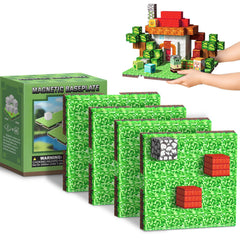 Youngyes magnetic baseplate four-by-four grid supports stable, expandable creations.