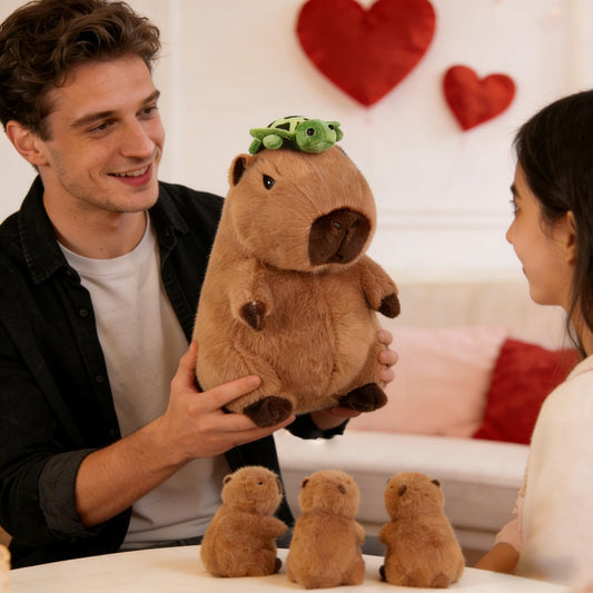 Youthfuljive capybara plush tummy zipper reveals babies for playful discovery