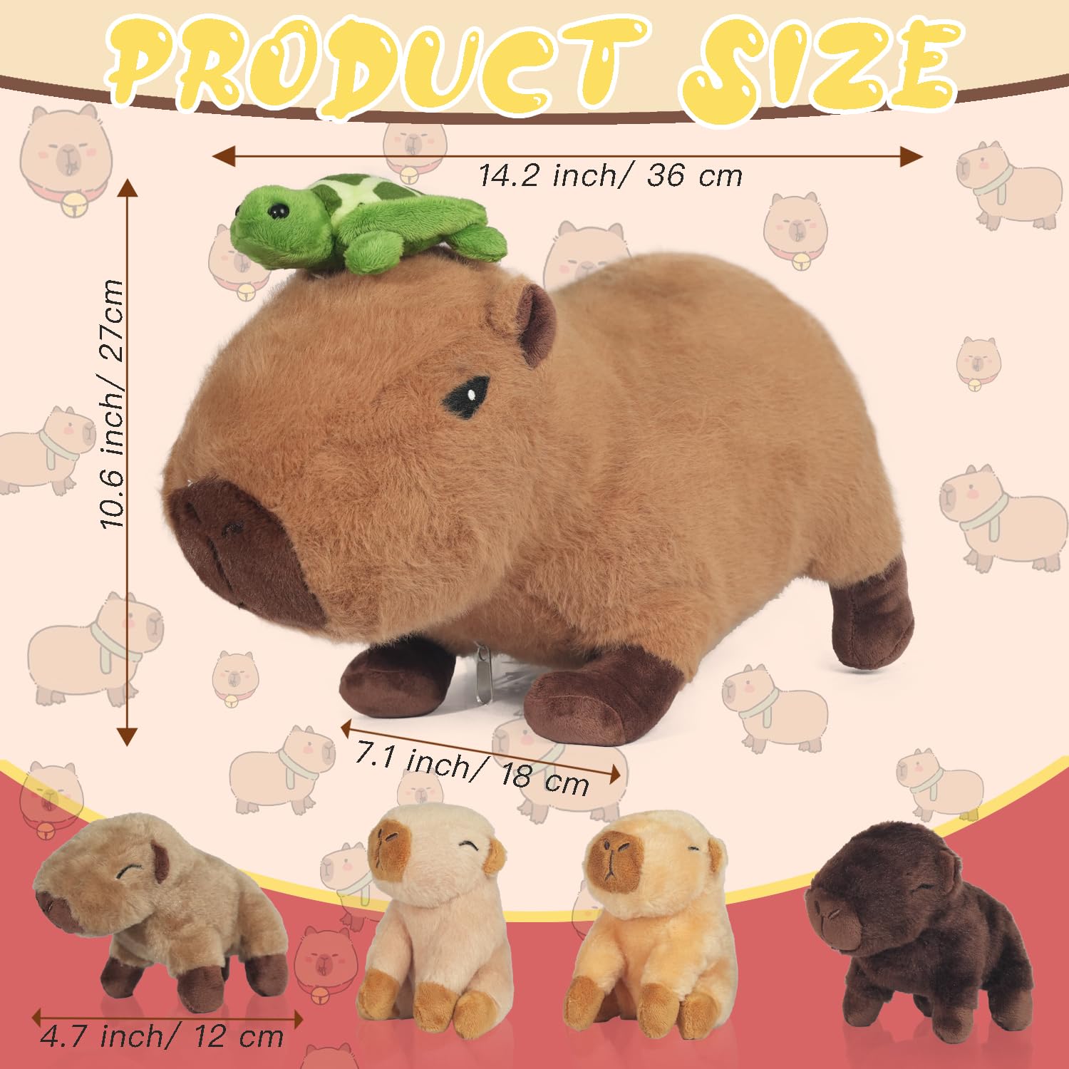 Soft zipper design on the Youthfuljive capybara plush for easy access to babies.