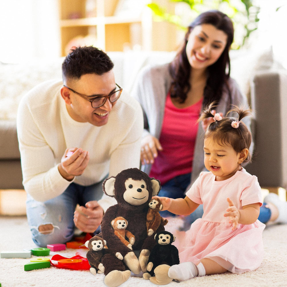 Gift-ready Youthfuljive monkey plush set, perfect for birthdays and holidays