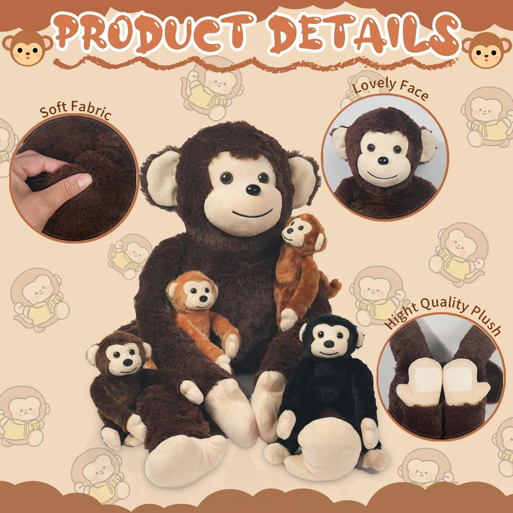 Kids hug the Youthfuljive monkey plush for comforting, imaginative play