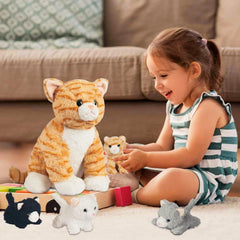 Youthfuljive orange tabby cat plush toy, soft and cuddle-ready for kids.