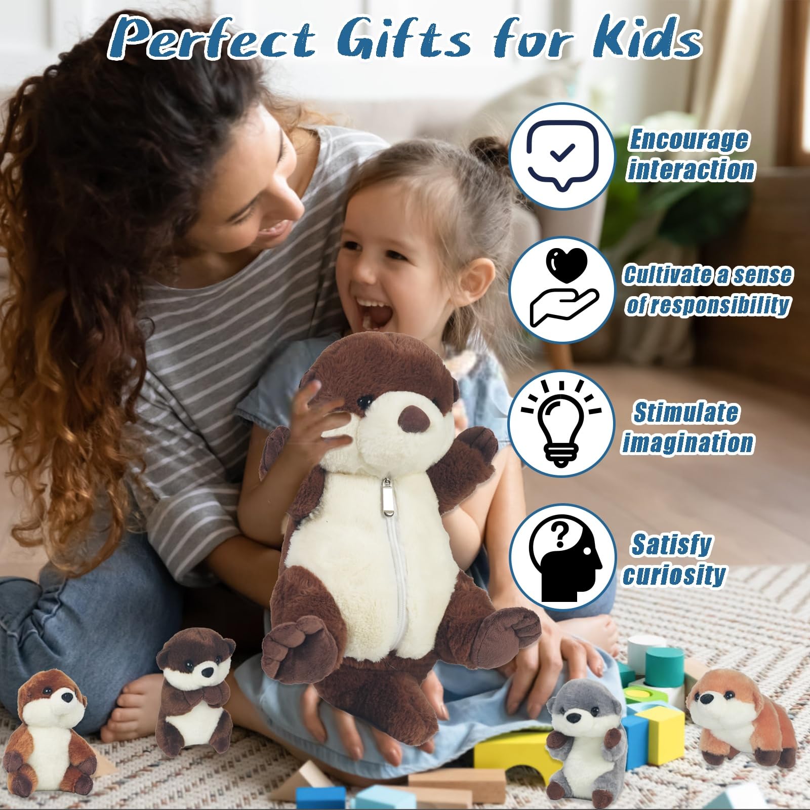 Youthfuljive sea otter baby plush 5-inch, cozy decor for kids' rooms.