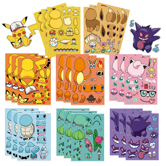 YOUTHSTORE 24Sheets cartoon pet stickers, waterproof and reusable for crafts