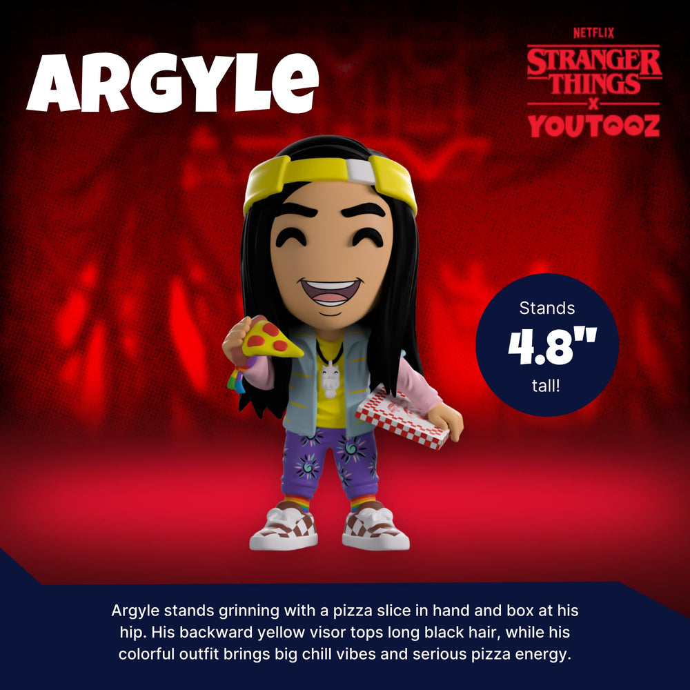 Youtooz Argyle figure in a display-friendly setup for collectors and fans.