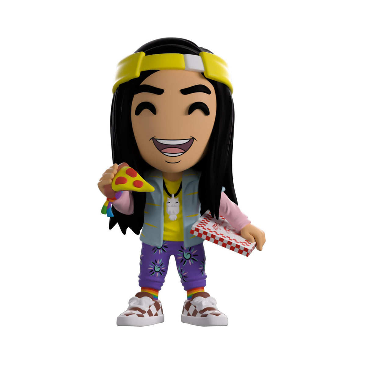 Youtooz Argyle figure holding a pizza slice, ideal for desktop display and collector setups.