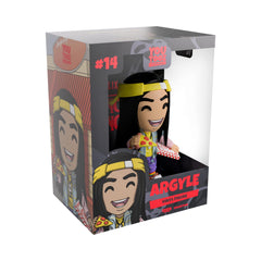 Youtooz Argyle Surfer Boy visor detail for iconic fandom styling in displays.