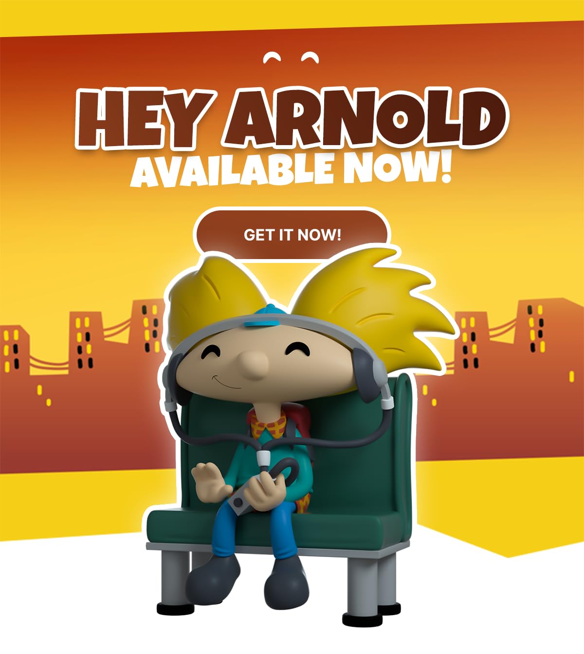 Youtooz Arnold packaging scene adds eye-catching gift-ready presentation.