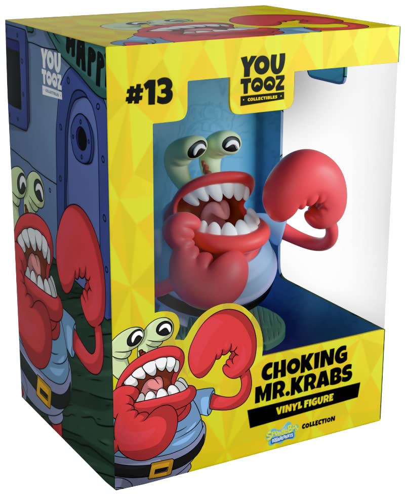 Youtooz Choking Mr. Krabs figure for compact shelf display and fan collection.