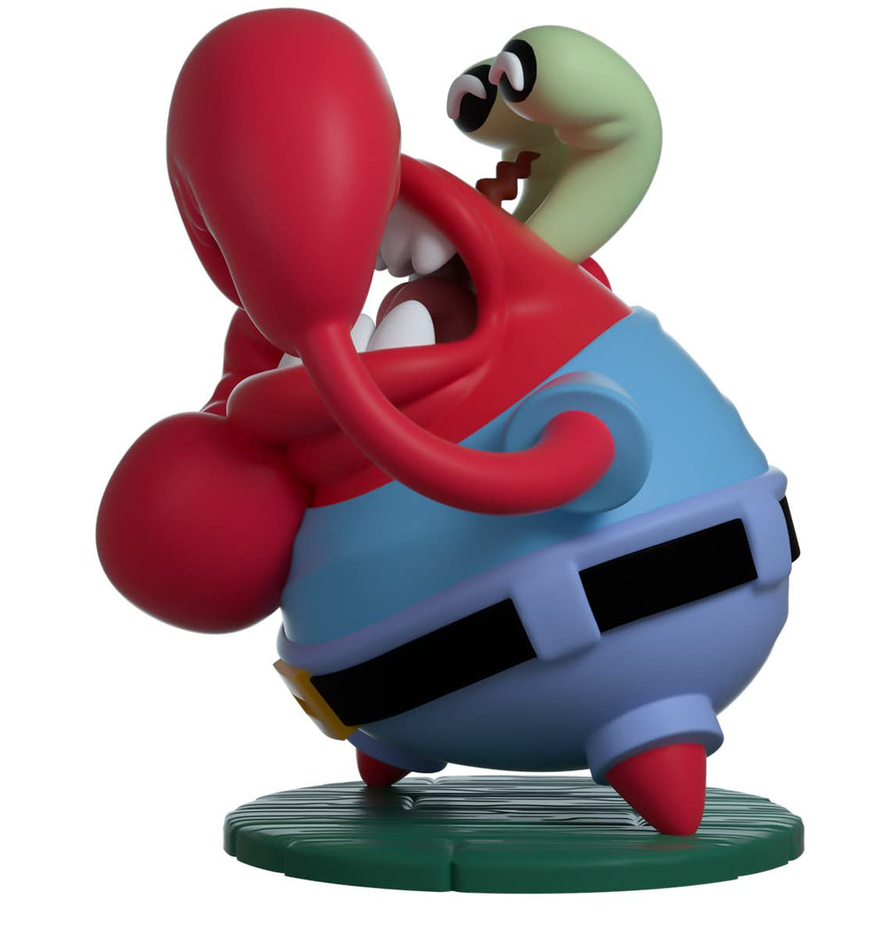 Youtooz Choking Mr. Krabs packaging echoes Krusty Krab foyer, ideal display piece.