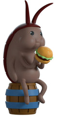 Youtooz cockroach figure ships with protective sleeve for safe delivery.