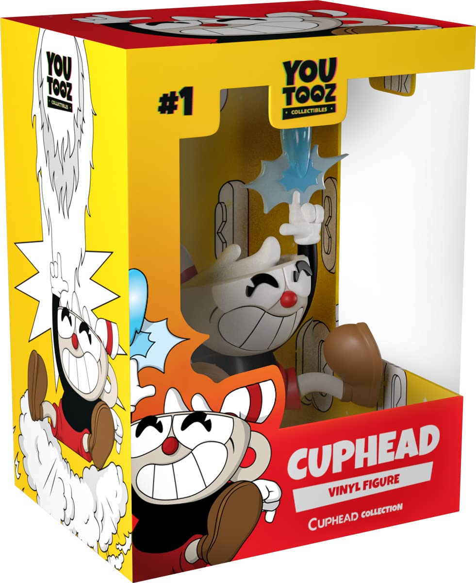 Youtooz Cuphead figure close-up, teeth and straw, ideal for display.