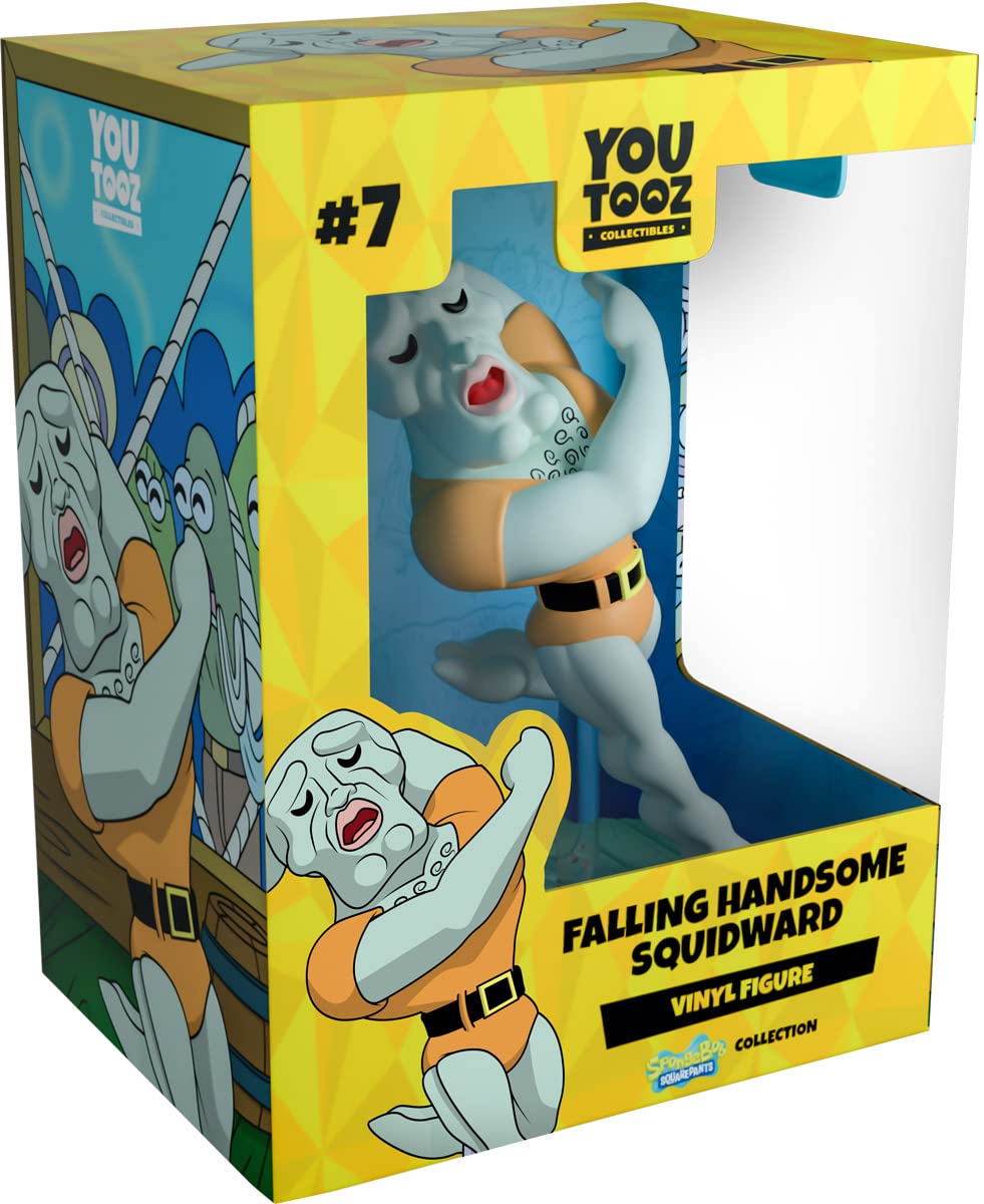 Youtooz Falling Handsome Squidward open mouth expression on display