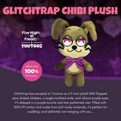Youtooz Glitchtrap Chibi 9-inch plush side view, perfect shelf companion.