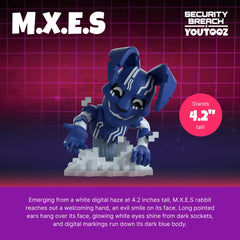Youtooz FNAF MXES figure side pose highlighting dynamic stance.