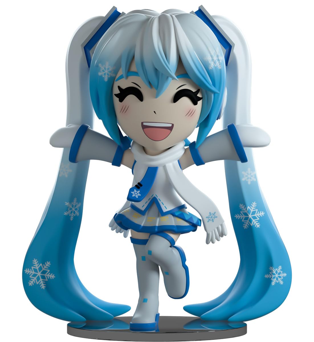 Snow Miku pigtail details with grey and pink accents.