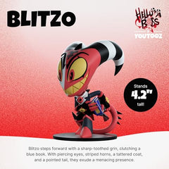 Close-up of Blitzo face, iconic expression for fans and display