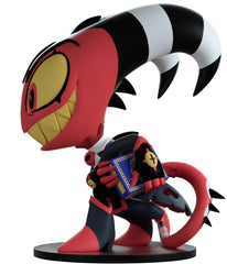 Vinyl material close-up on Blitzo figure for durability