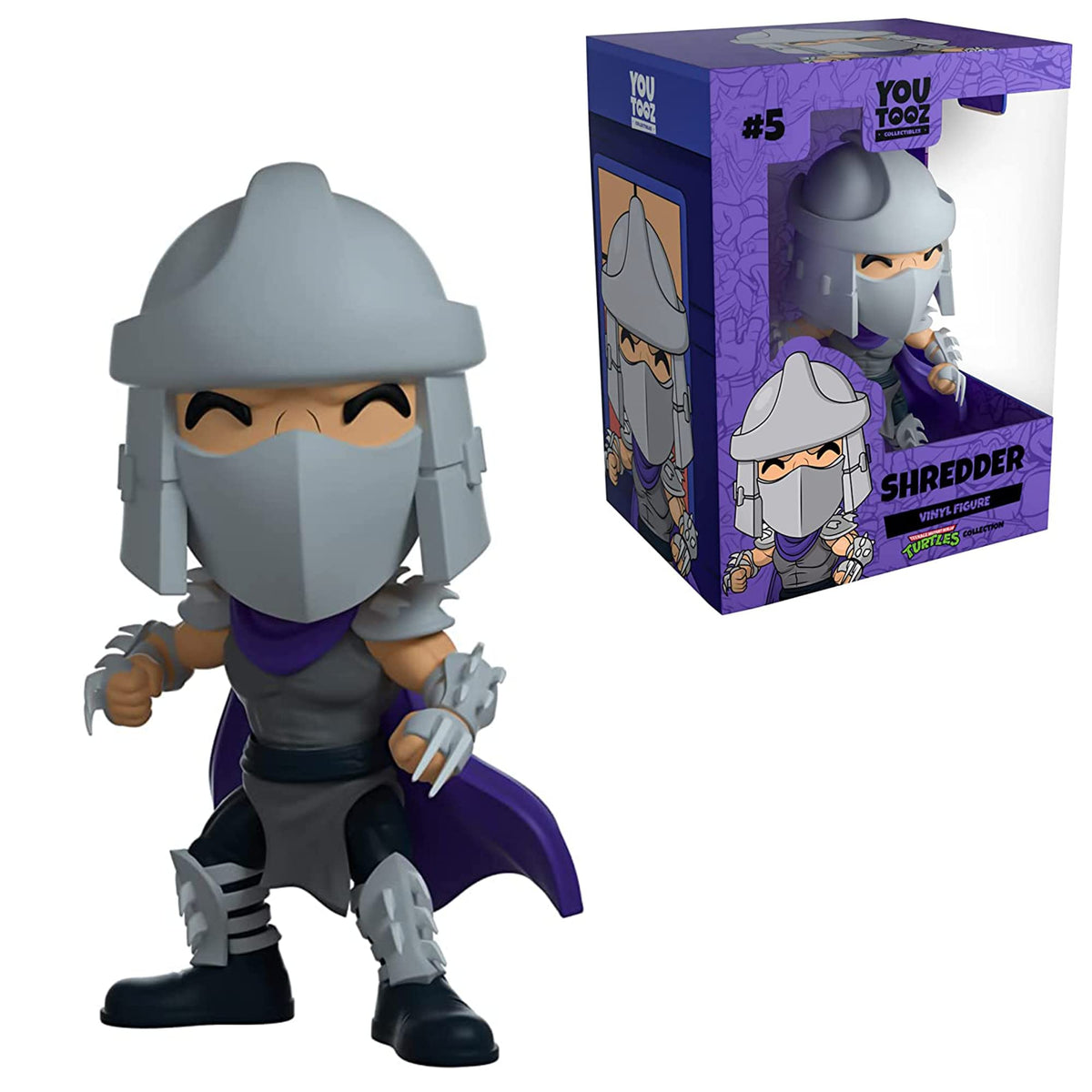 YouTooz Shredder figure 4.6-inch stance for display and desk shelves.