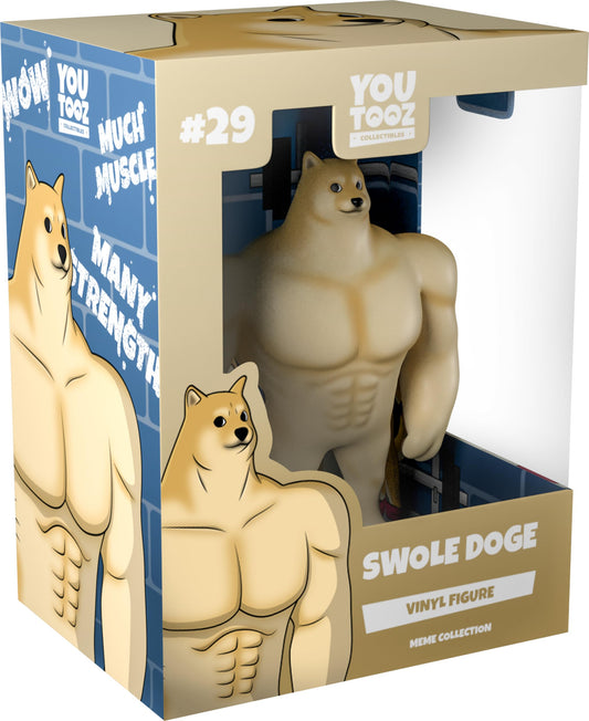 Youtooz Swole Doge figure side view for display collection.