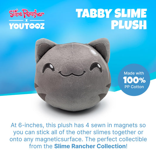 Youtooz Tabby Slime Stickie plush with magnets on back for magnetic display.