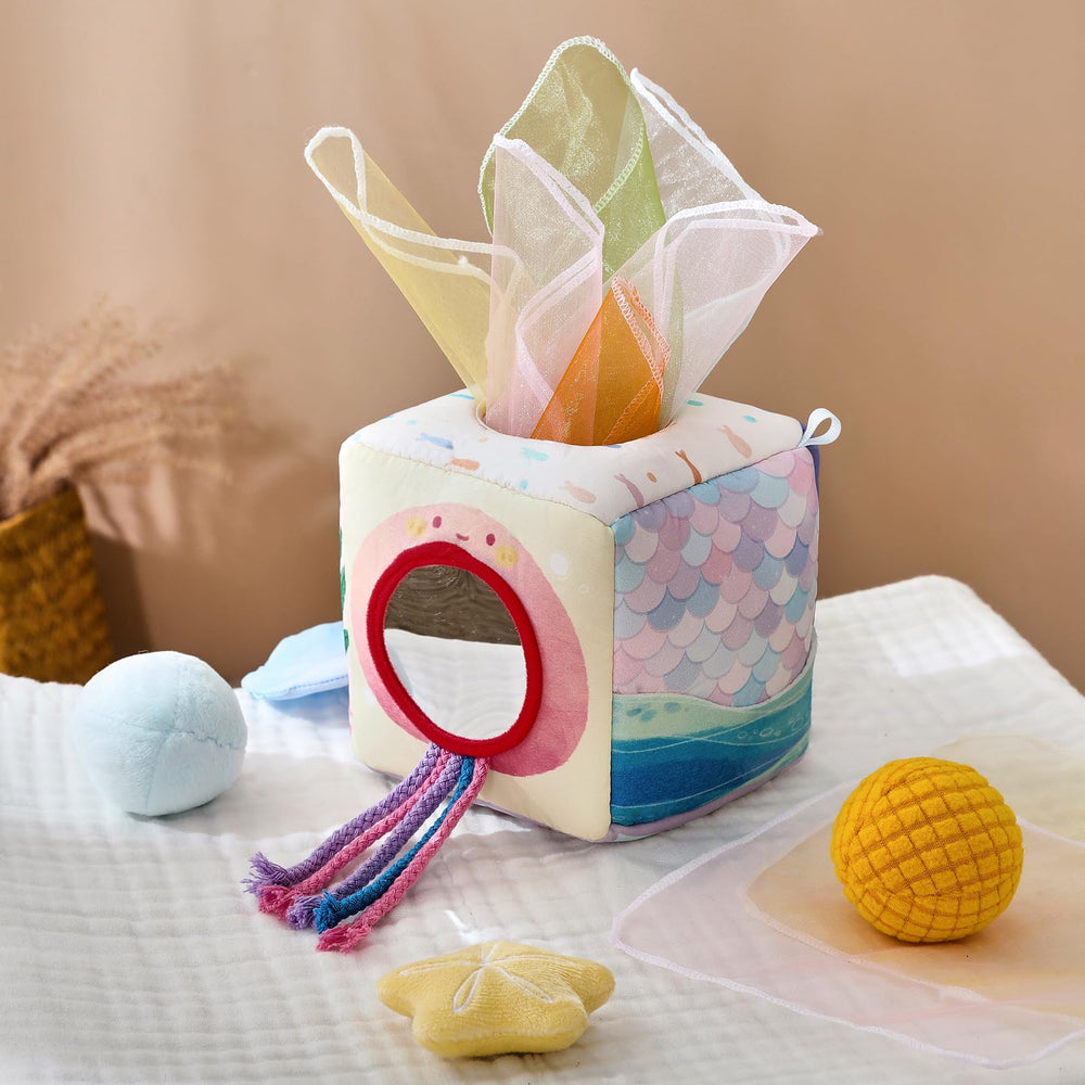Youuys Mermaid tissue box toy gift-ready design makes a delightful baby shower gift.