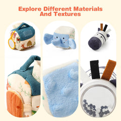 Youuys travel sensory toy features a baby-safe mirror for self-discovery.