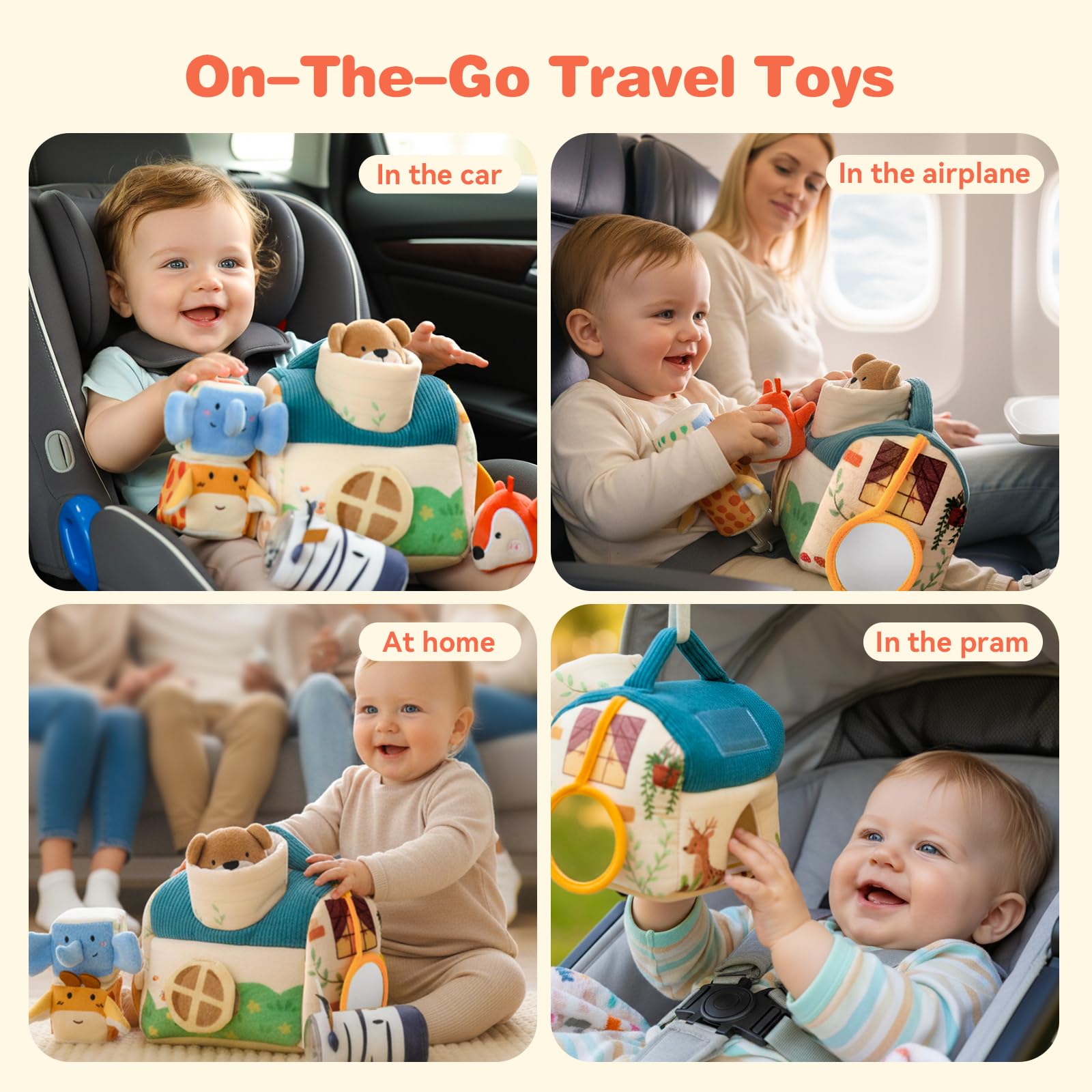 Youuys travel sensory toy self-storage house keeps parts organized during trips.