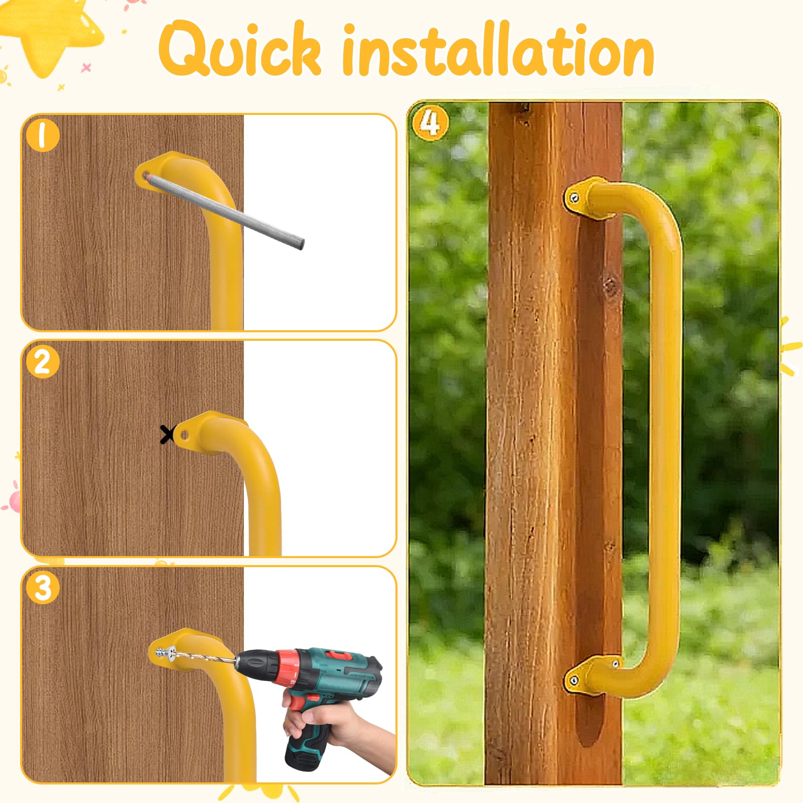 YOVXKAN 6-pack monkey bars set for versatile climbing configurations