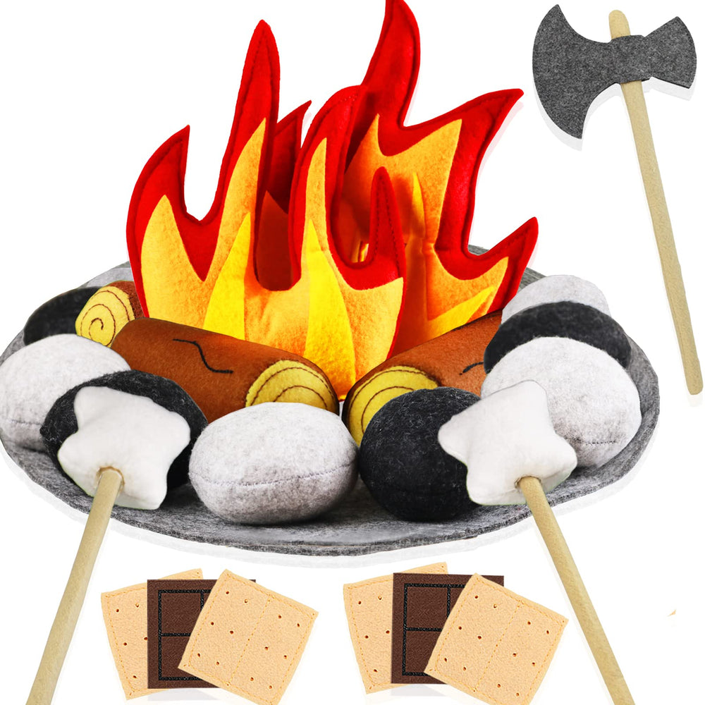 Yowlieu 23 PCS campfire set with plush campfires for imaginative outdoor play