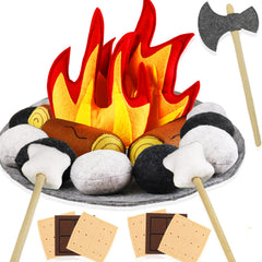 Yowlieu 23 PCS campfire set with plush campfires for imaginative outdoor play