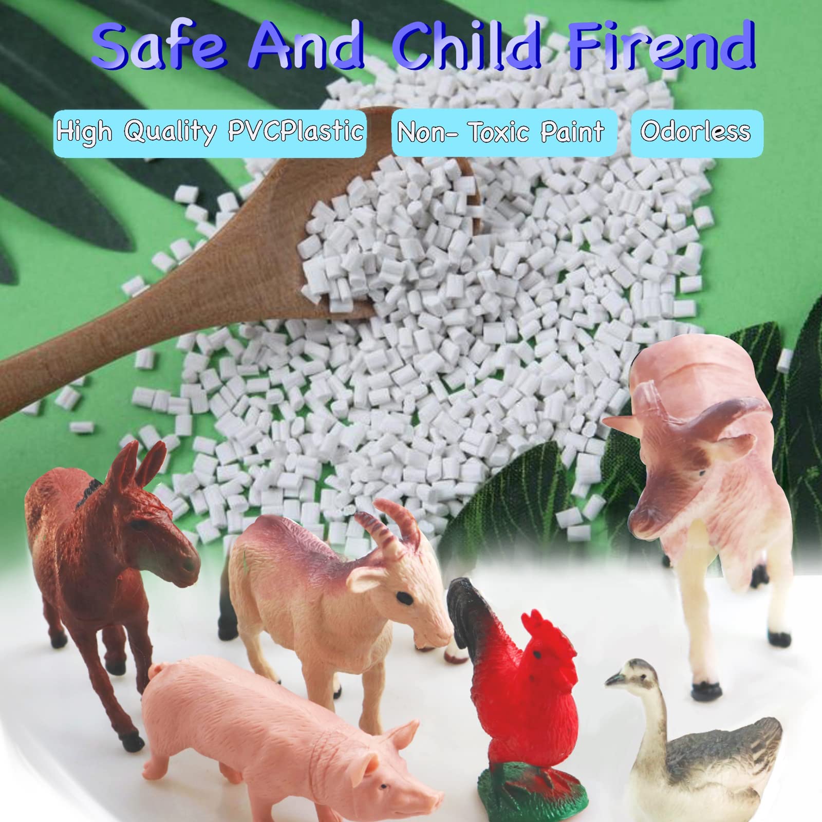 Yowlieu 8-pcs big animal figurines dairy cow ideal for constructive pretend farming.