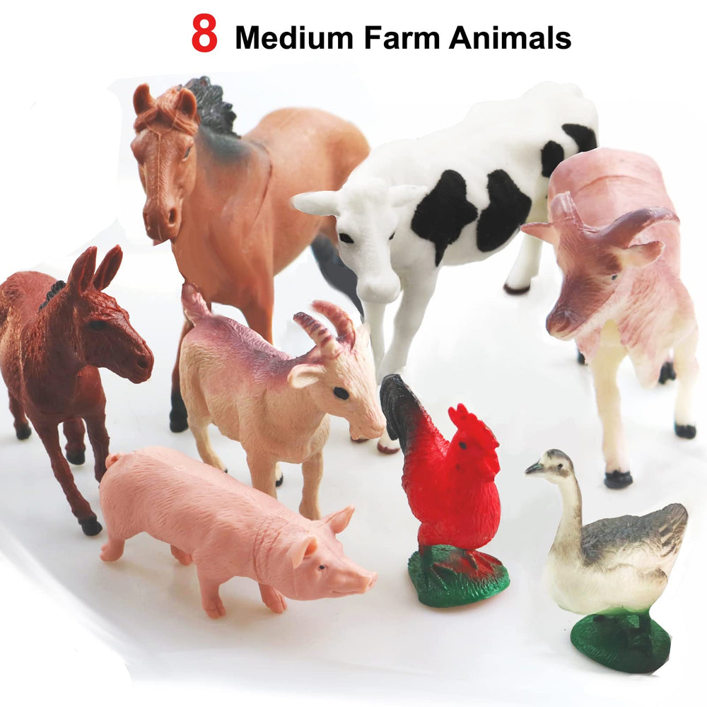 Yowlieu 8-pcs big animal figurines goat perfect for hands-on learning and role play.