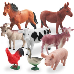 Yowlieu 8-pcs big animal figurines pig for imaginative farm play and storytelling.