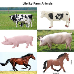 Yowlieu 8-pcs big animal figurines sheep great for storytelling and farm-themed crafts.