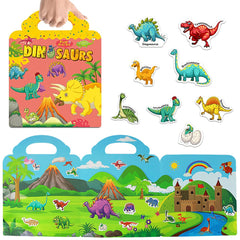 Yowlieu dinosaur stickers close-up with bright colors for imaginative play.