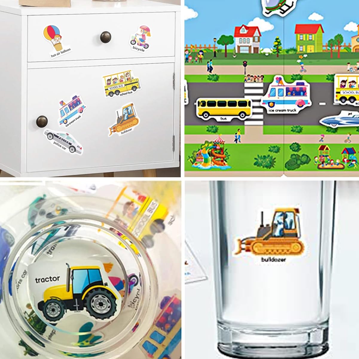 Yowlieu educational stickers help build simple vocabulary during play.