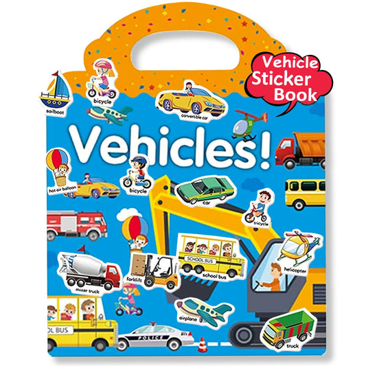 Yowlieu reusable sticker book with travel handle for portable play.