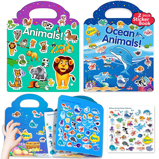 Yowlieu Ocean Animals scene sticker book for on-the-go play and creativity