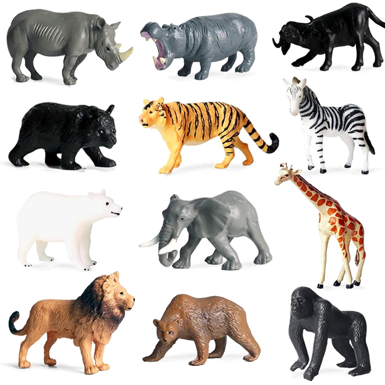 Yowlieu safari elephant figurine for imaginative play and learning