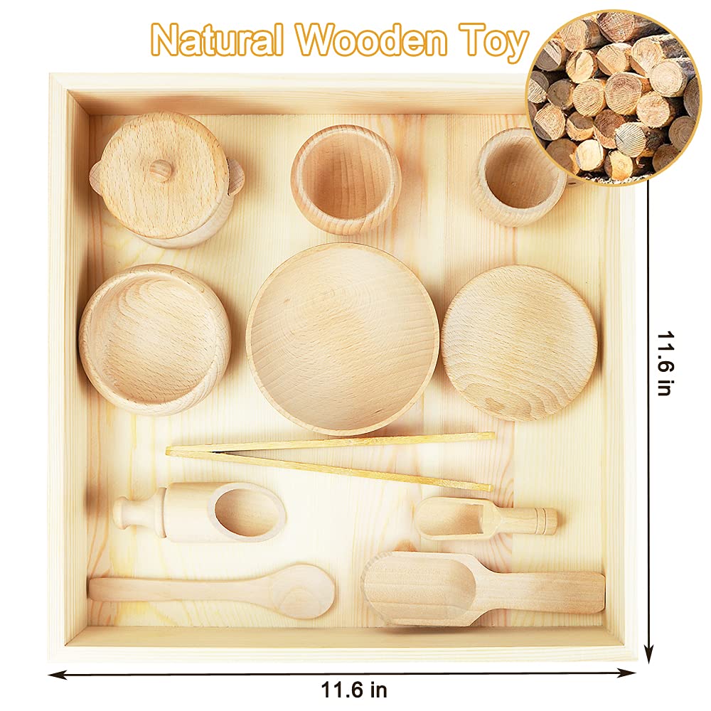 Yowlieu smooth-edged wooden tools safe for toddler learning and exploration.