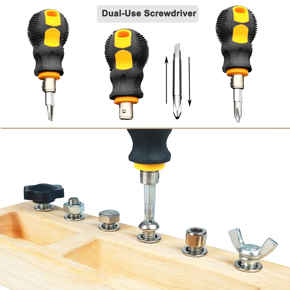 Yowlieu wooden screwdriver board with safety corners for safe exploration